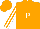 Silk - Orange, white 'p' and white stripes on back, orange and white stripes on sleeves