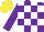 Silk - Purple and white check, purple sleeves, yellow cap