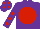 Silk - Purple, red disc, red spots on sleeves, purple cap, red spots