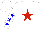Silk - White, red star, blue stars on sleeves, white cap
