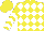 Silk - Yellow and white diamonds, white chevrons on yellow sleeves, yellow cap