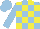 Silk - Light blue and yellow blocks, light blue sleeves, light blue cap