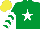 Silk - Emerald green, white star, white chevrons on sleeves, yellow cap