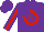 Silk - Purple, red 'b', in horseshoe, red stripe on sleeves