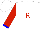 Silk - White, red 'r' in blue 'w', blue cuffs on red sleeves