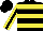 Silk - Black, yellow hoops, black stripe on yellow sleeves