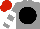 Silk - Grey, black disc, grey sleeves, white hoops, red cap