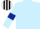 Silk - Light blue, dark blue armlets, Black with White stripes cap