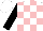 Silk - White, pink blocks, black sleeves