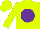 Silk - Chartreuse, purple ball, chartreuse cap