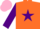 Silk - Orange, Purple star and sleeves, Pink cap