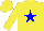 Silk - Yellow, blue star front, back and on sleeves