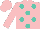 Silk - Pink, turquoise dots