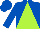 Silk - Royal blue, lime triangular thirds