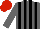 Silk - Dark grey, black stripes, red cap