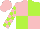 Silk - Pink and lime quarters, pink blocks on lime sleeves