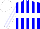 Silk - Blue, lavender and white stripes, white hoop, blue, lavender and white striped sleeves, white cap