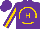 Silk - Purple, gold circled 'h', purple dots on gold stripe on sleeves, purple cap