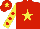 Silk - Red, yellow star, yellow sleeves, red spots, red cap, yellow star