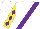 Silk - White, purple sash, yellow and purple diamonds on sleeves