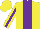 Silk - Yellow, purple stripe, purple 'n' on back, purple stripe on sleeves