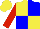 Silk - Yellow and blue quartered, red sleeves