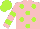 Silk - Pink, lime dots, lime bars on sleeves, lime cap
