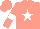 Silk - Coral, white star, white band on coral sleeves, coral cap