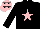 Silk - BLACK, pink star, pink cap, black stars