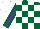 Silk - Forest green and white blocks, purple stripe on forest green sleeves, white cap