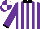 Silk - Purple, black and white stripes, black collar and cuffs, purple and white quartered cap