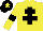 Silk - Yellow, black cross of lorraine and armlets, black cap, yellow star