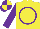 Silk - Yellow, purple circle, purple sleeves, purple and yellow quartered cap