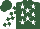 Silk - Hunter green, white stars, white blocks on sleeves