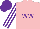 Silk - Pink, purple 'ww', white and purple stripes on sleeves, purple cap