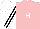 Silk - Light pink, white 'h,' black and white stripes on sleeves, white cap