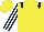 Silk - Yellow, dark blue epaulets, white and dark blue striped sleeves