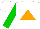 Silk - White, orange triangle, green sleeves, white cap