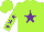 Silk - Lime green, purple star, purple stars on sleeves, lime green cap