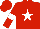 Silk - Red, white star, white band on red sleeves