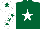 Silk - Dark green, white star, white sleeves, dark green stars, white cap, dark green star