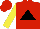 Silk - red, black triangle, yellow sleeves, red cap