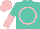 Silk - Turquoise, pink circle, turquoise and pink halved sleeves, pink cap