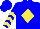 Silk - Blue, yellow diamond, yellow chevrons on sleeves