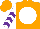 Silk - Orange, white disc, purple chevrons on white sleeves