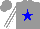 Silk - Grey, blue star,  white stripes on sleeves, grey cap