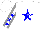 Silk - White, white 'py' on blue star, blue star stripe on white panel on blue slvs, white cap