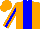 Silk - Orange, blue panel, blue stripe on sleeves