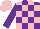 Silk - Purple and pink blocks, purple sleeves, pink cap