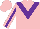 Silk - Pink, purple v, purple stripe on sleeves